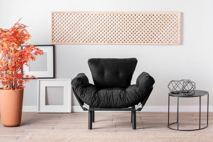 Atelier Del Sofa Nitta Single - Sillón de orejas Negro Atelier Del Sofa Nitta Single - Sillón de orejas Negro